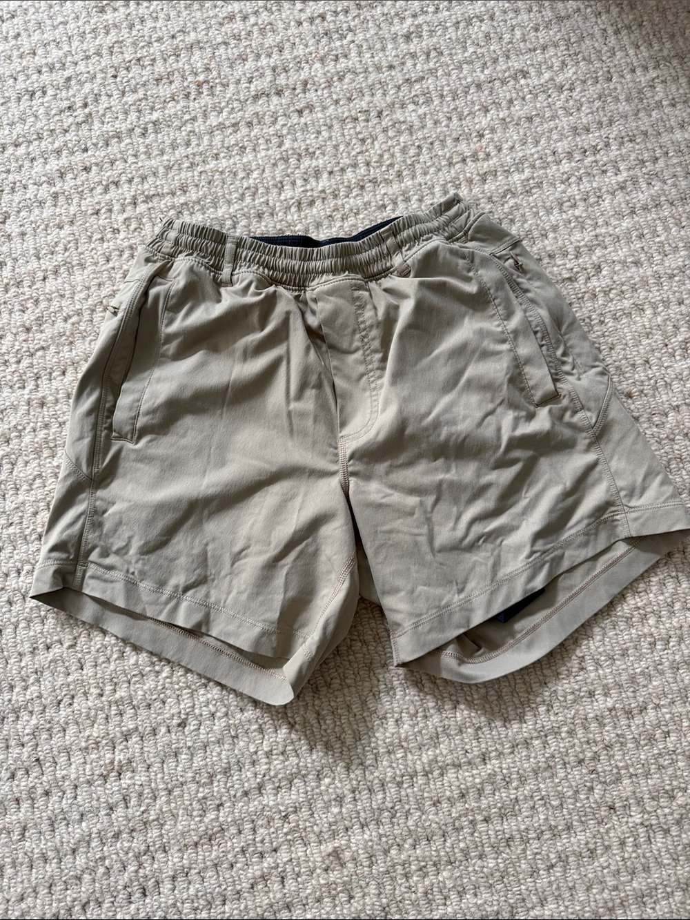 Birddogs Lightweight Elastic-Waist Khaki Sport Shorts